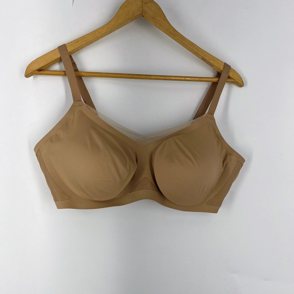 HoneyLove CrossOver Bra Wireless Seamless Bonded Sand Size XL/ 38D/DD LWBRO302-2